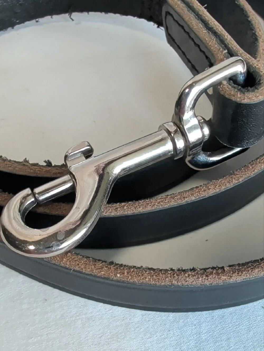 Classic Black Leather Dog Leash with Silver Hardware All Purpose For Your Pet ❤️